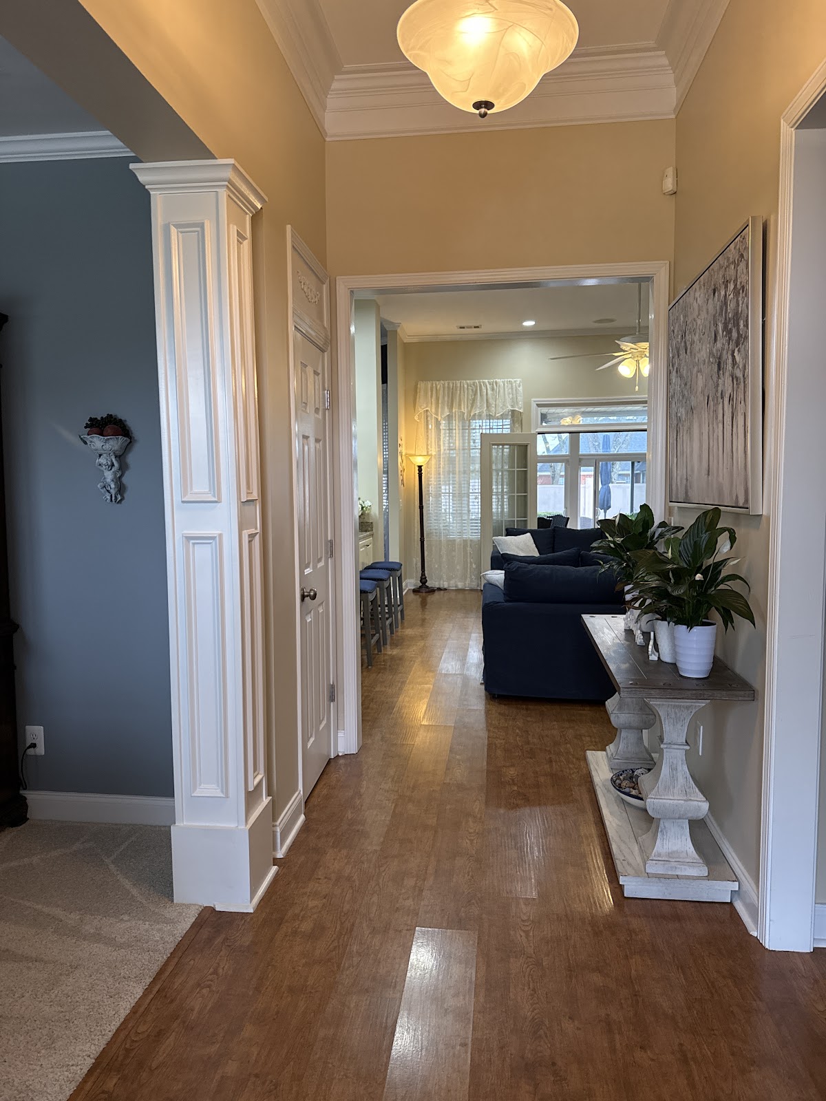 Painted hallway with crisp white trim